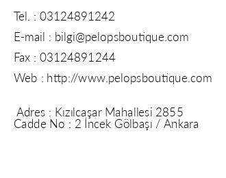 Pelops Boutique Hotel iletiim bilgileri